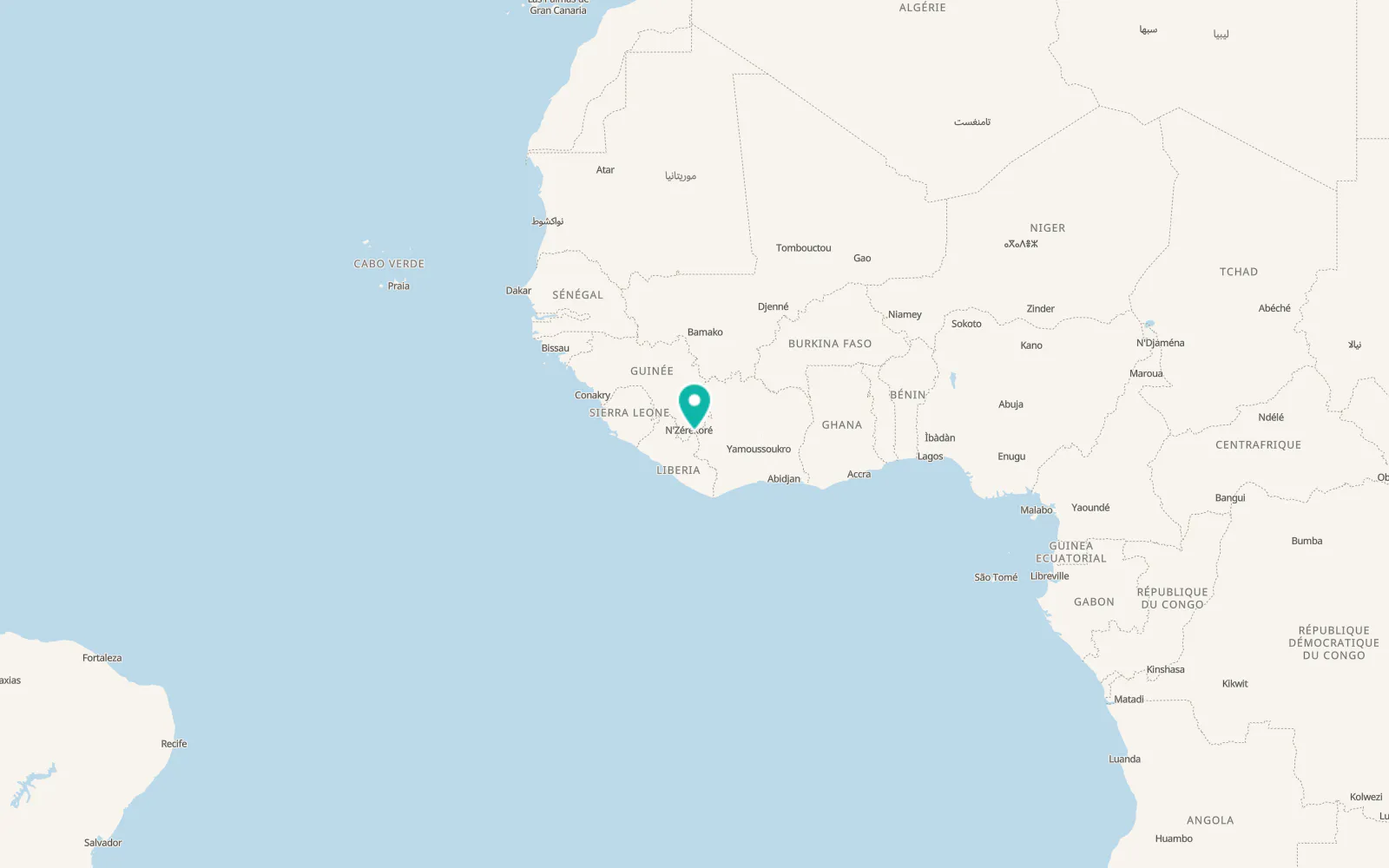 Map of New Yekepa