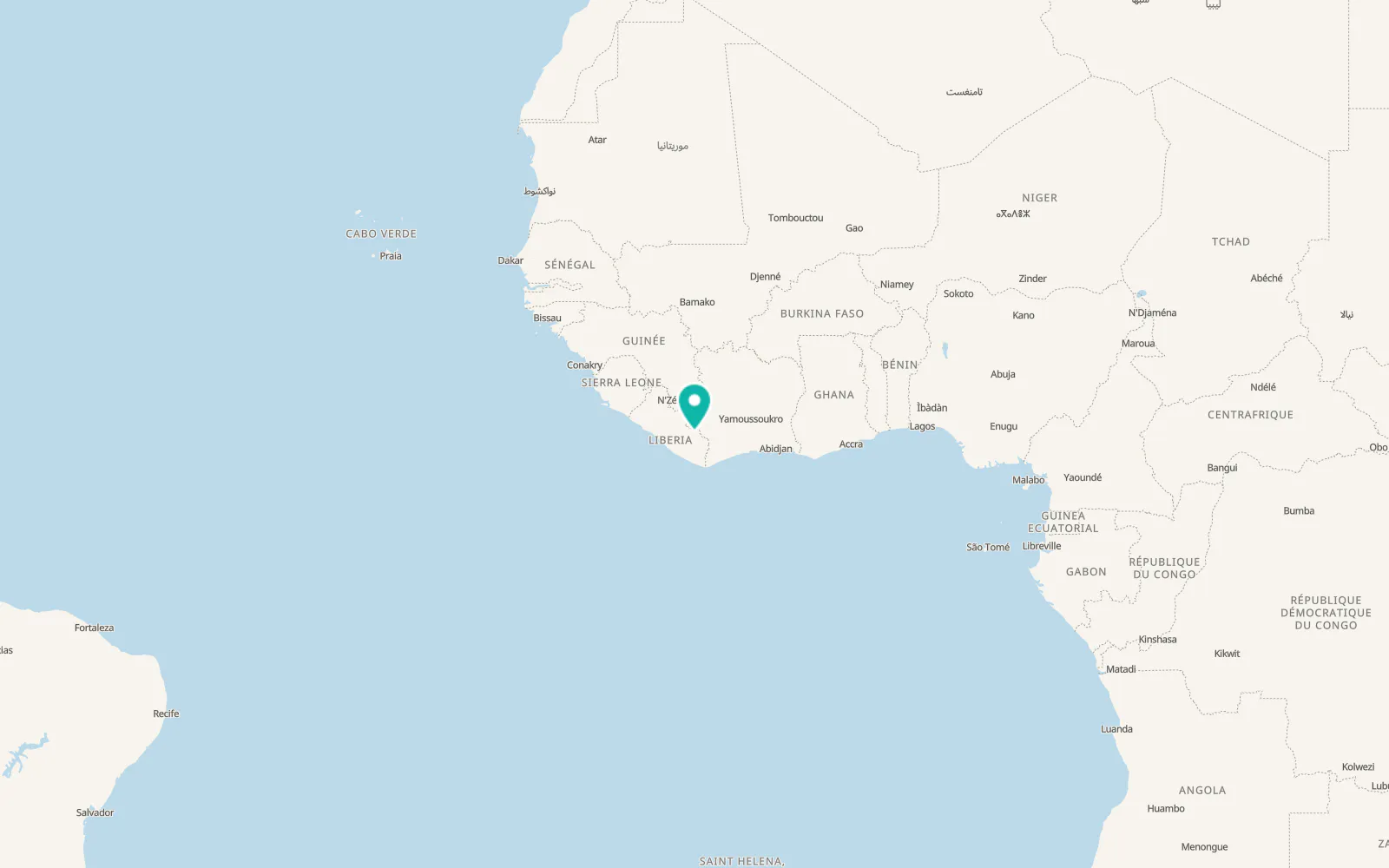 Map of Zwedru