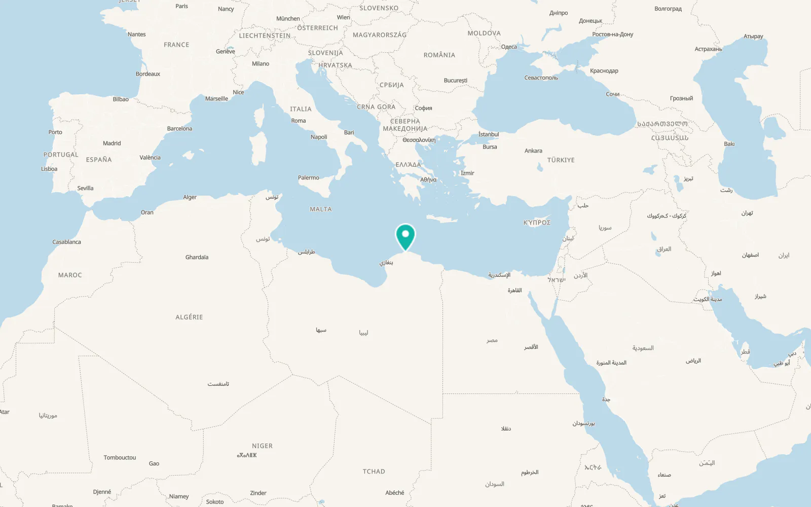Map of Al Bayḑā’