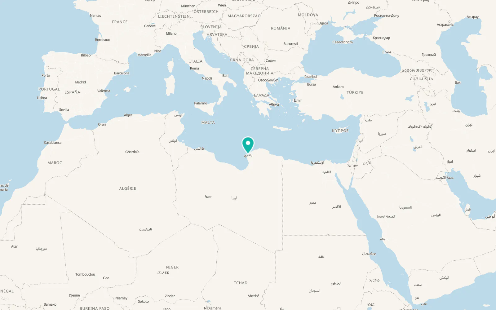 Map of Benghazi