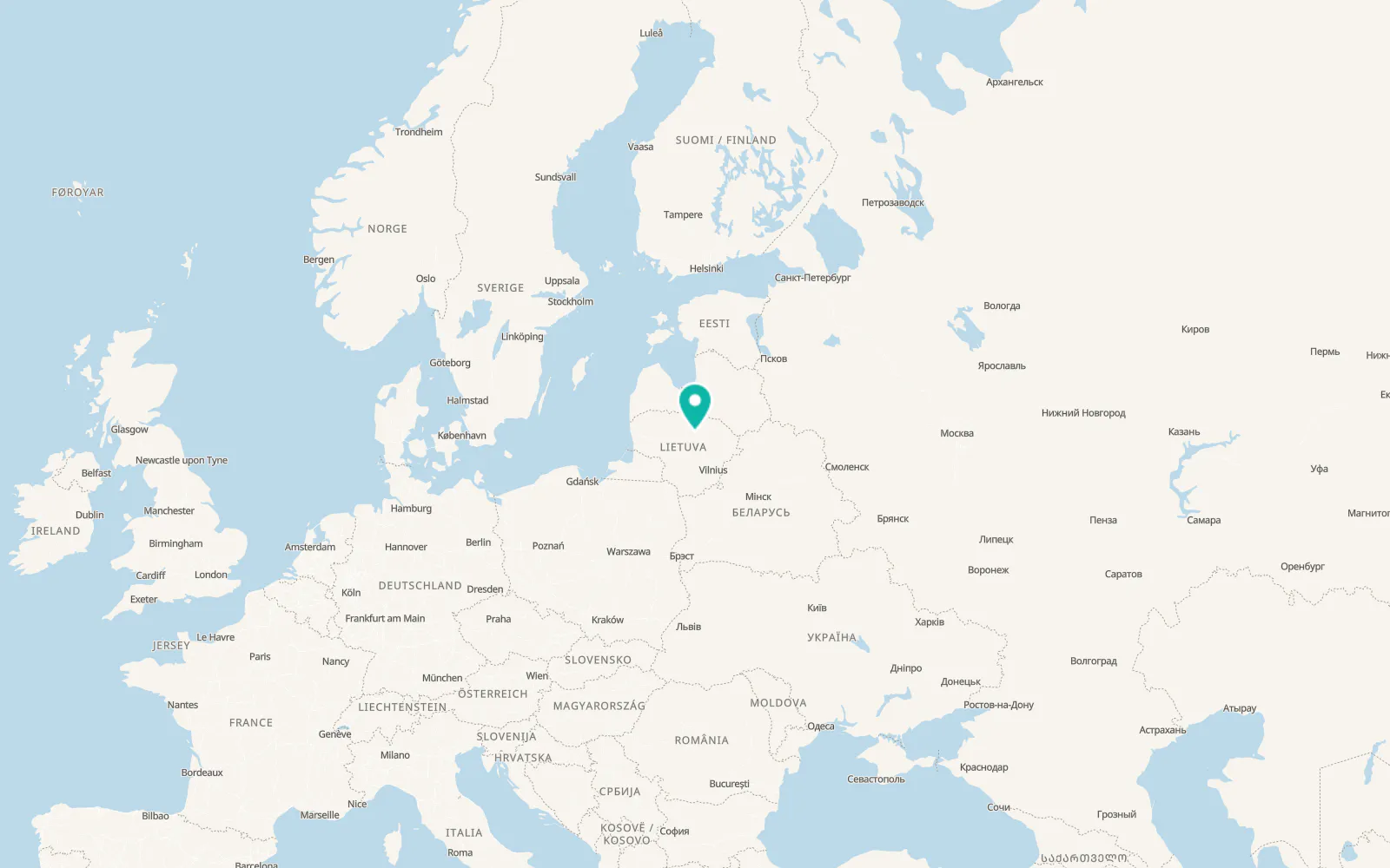 Map of Panevėžys