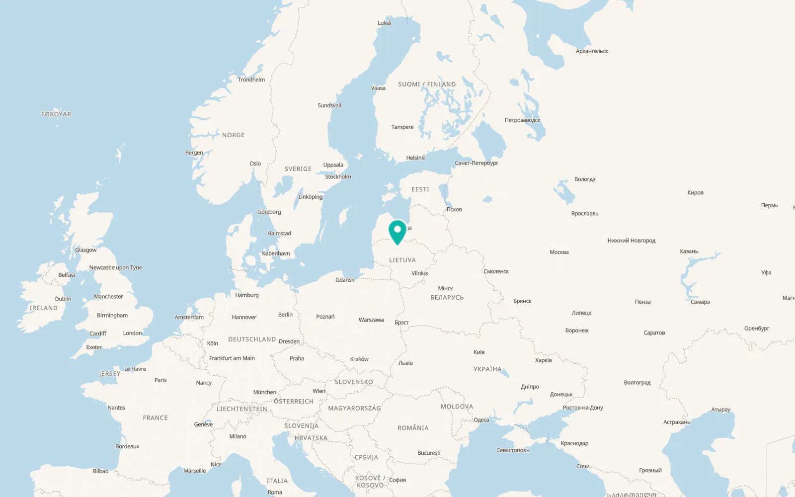 Map of Šiauliai