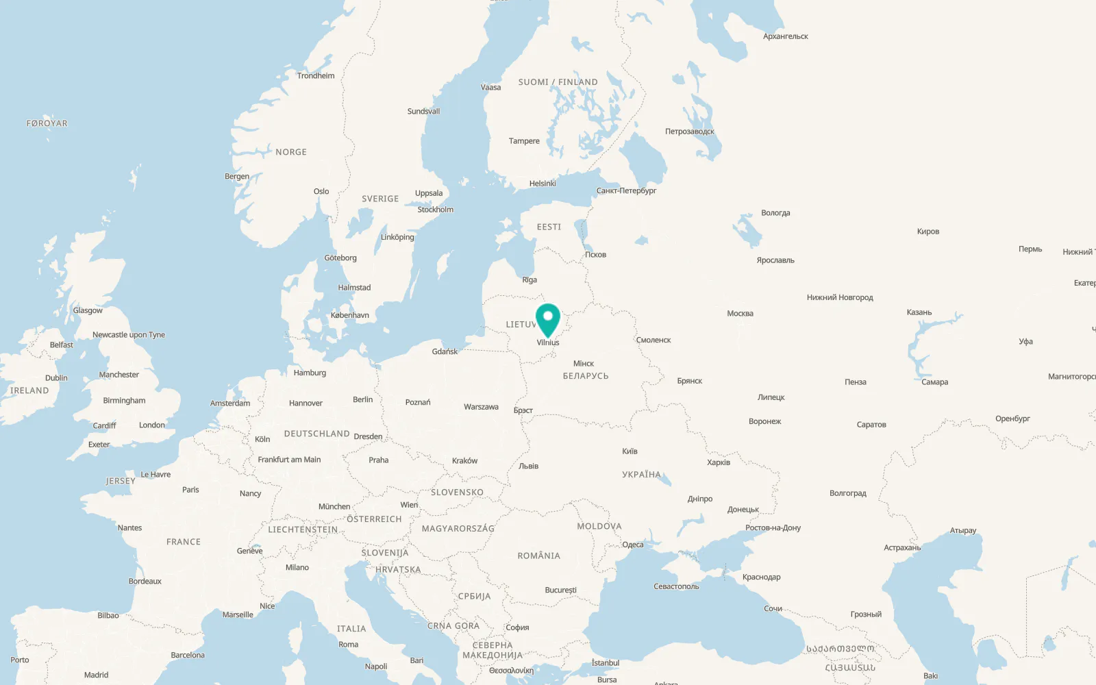 Map of Vilnius