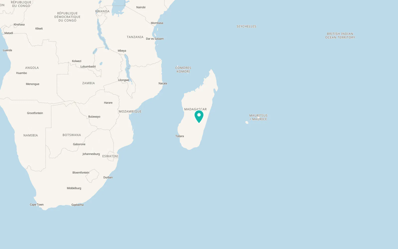 Map of Fianarantsoa