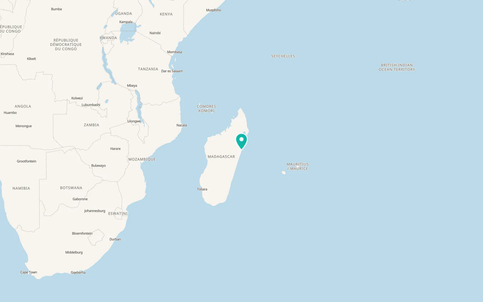 Map of Toamasina