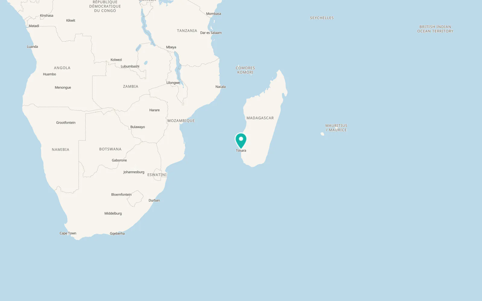Map of Toliara