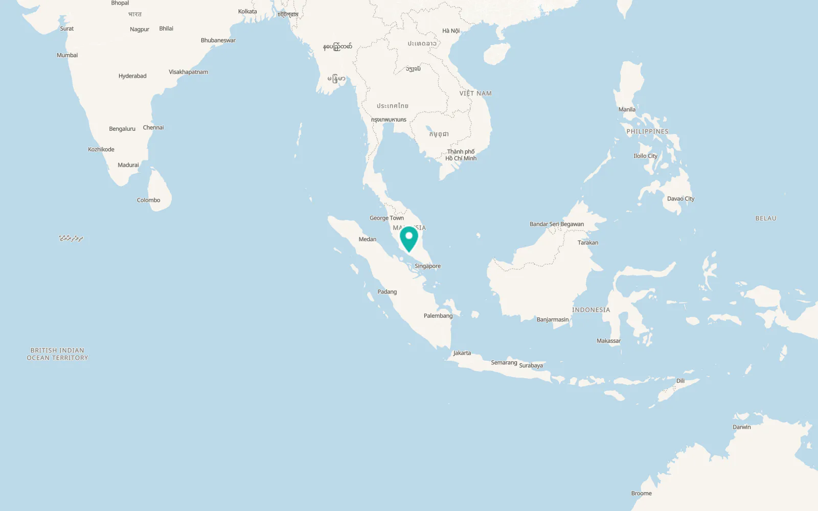 Map of Malacca