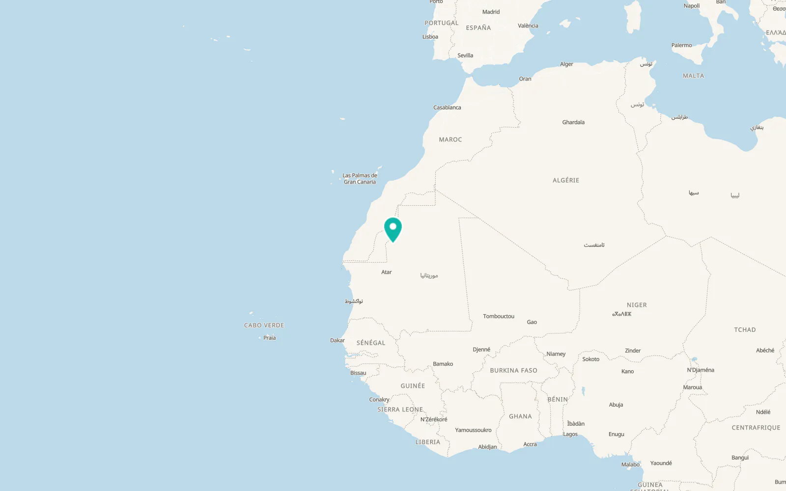 Map of Zouérat