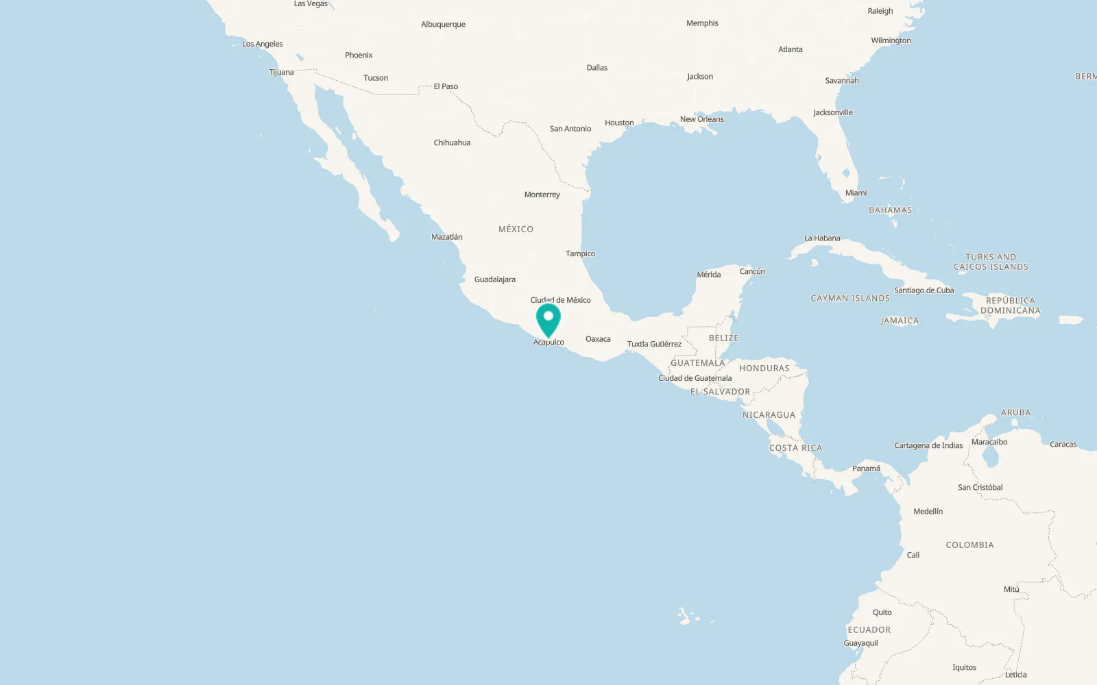 Map of Acapulco de Juárez