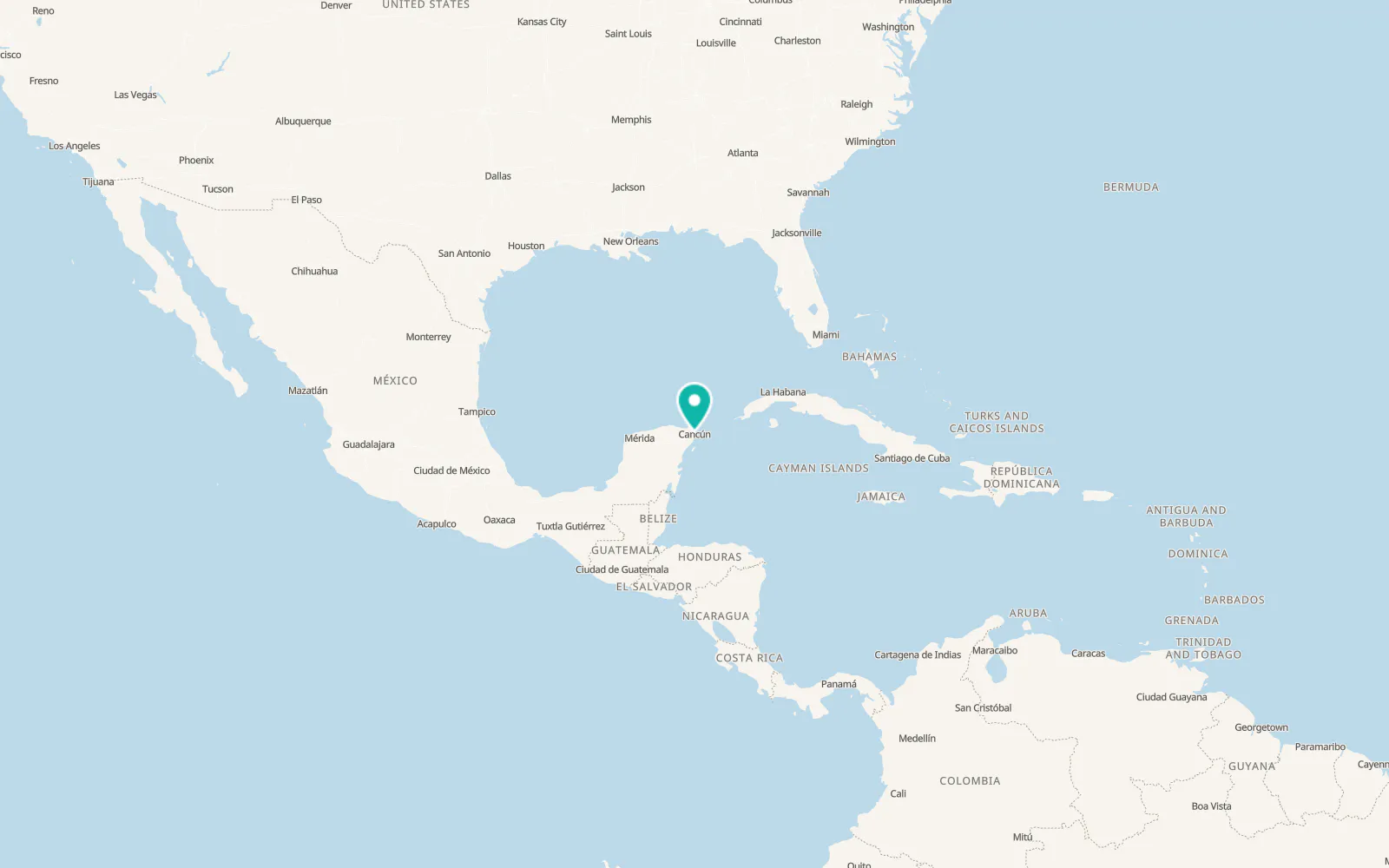 Map of Cancún
