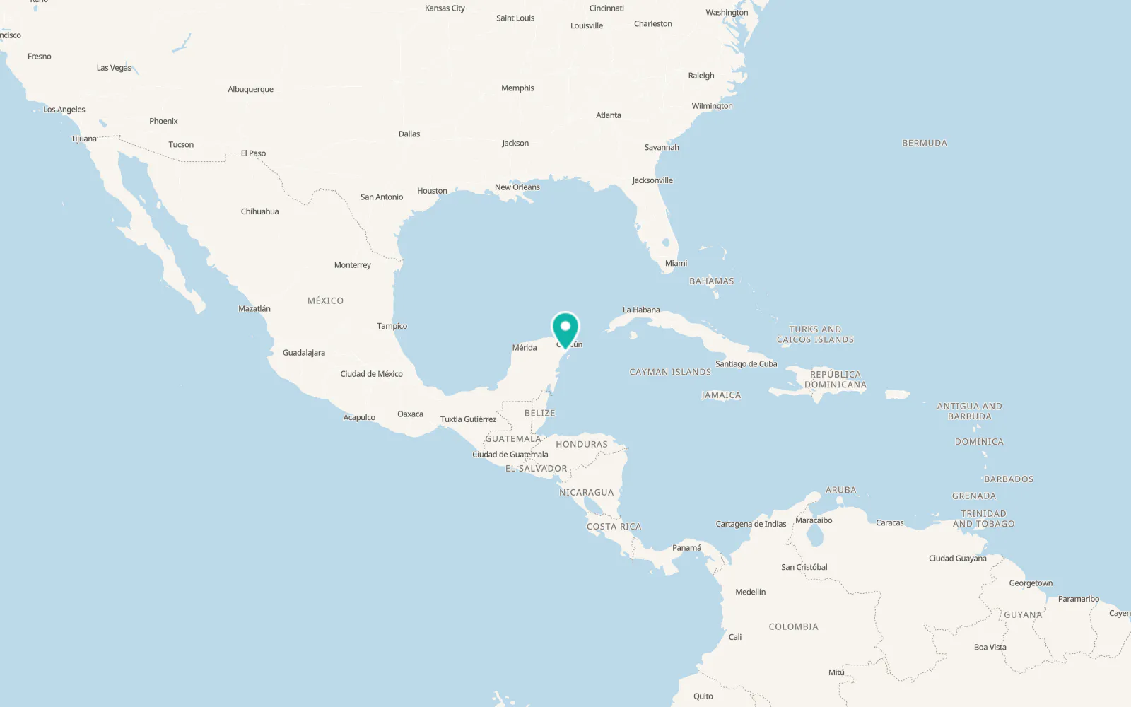 Map of Playa del Carmen