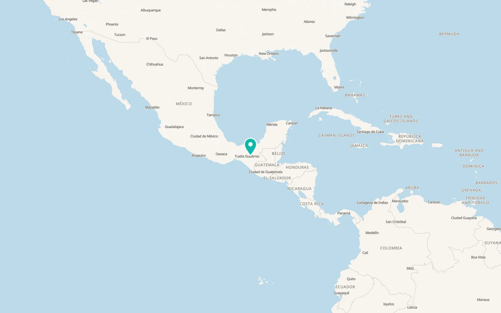 Map of San Cristóbal de las Casas