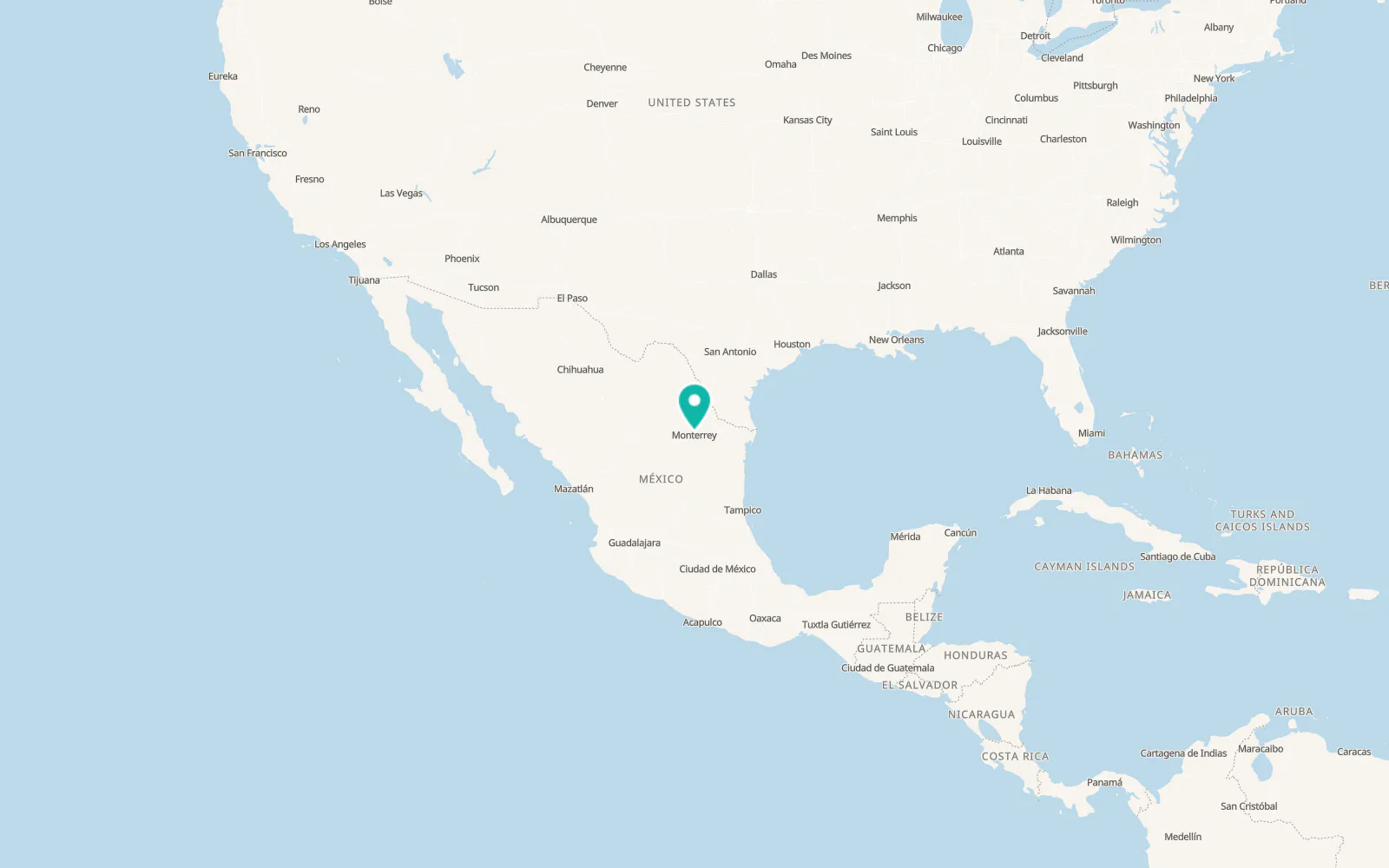 Map of San Nicolás de los Garza