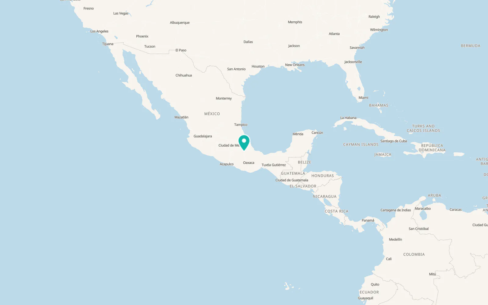 Map of Tehuacán