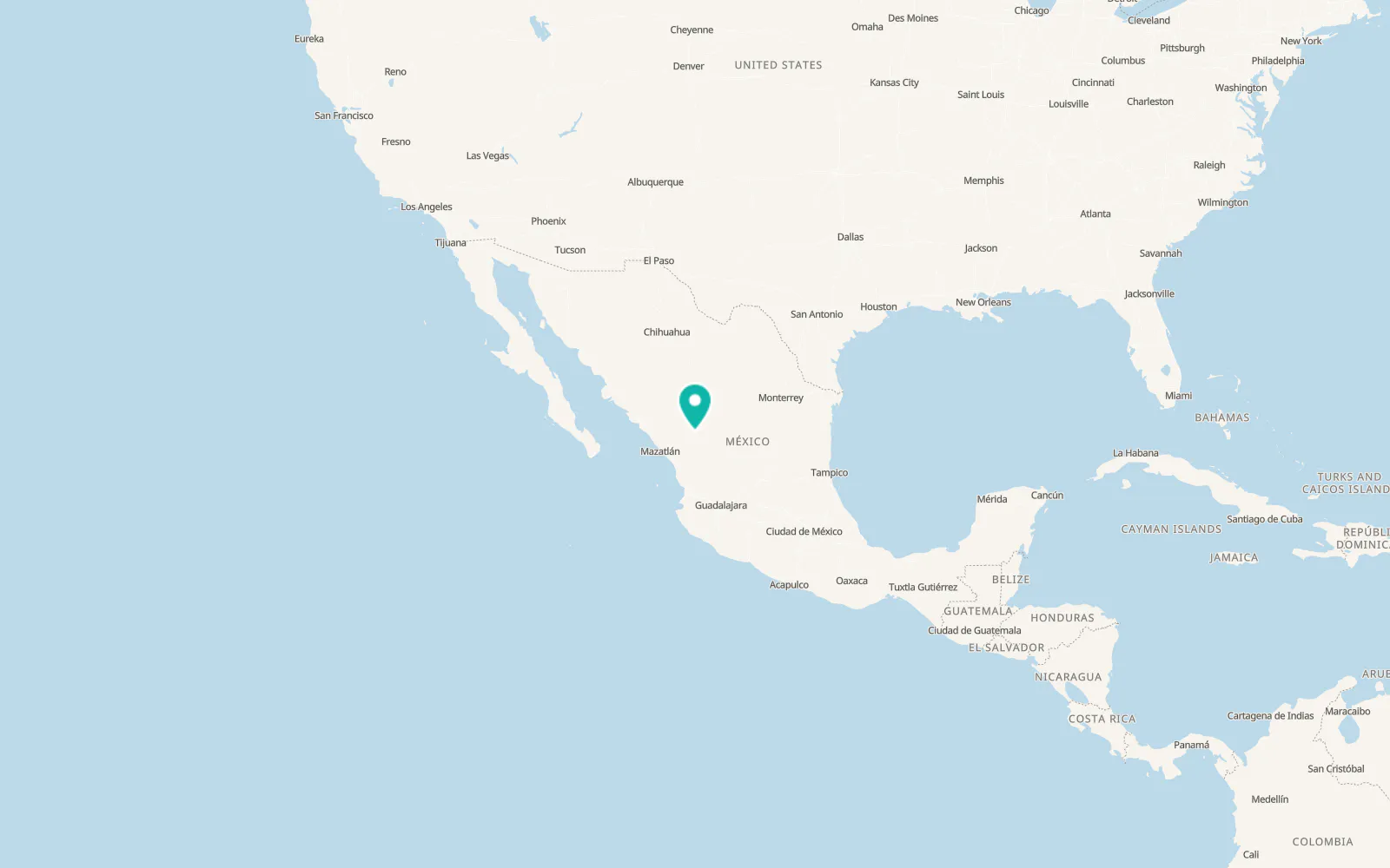 Map of Victoria de Durango