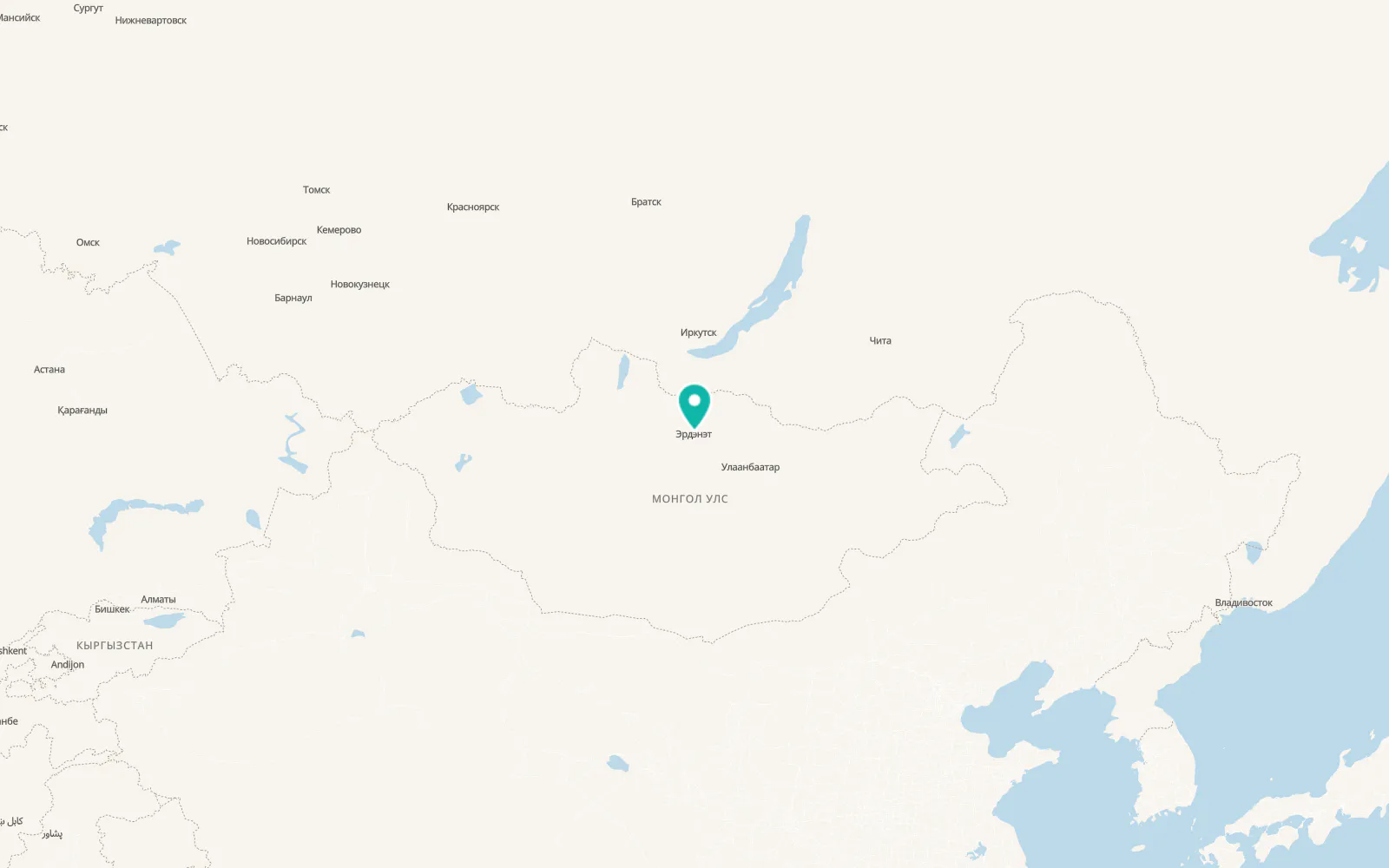 Map of Erdenet