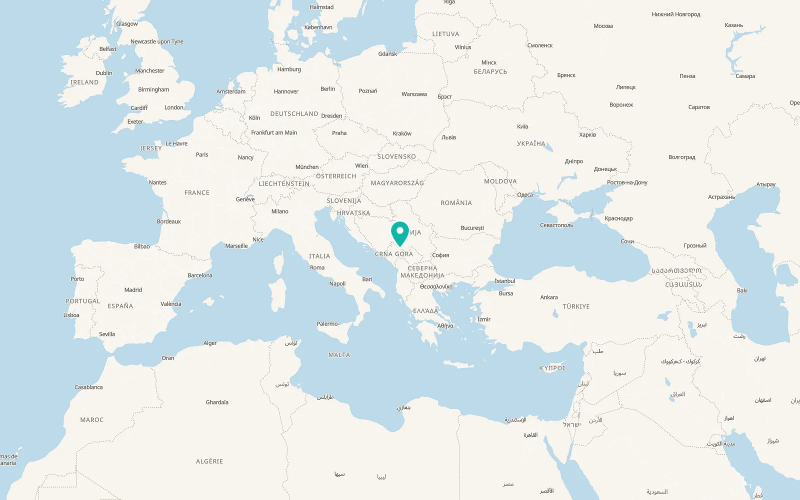 Map of Bijelo Polje