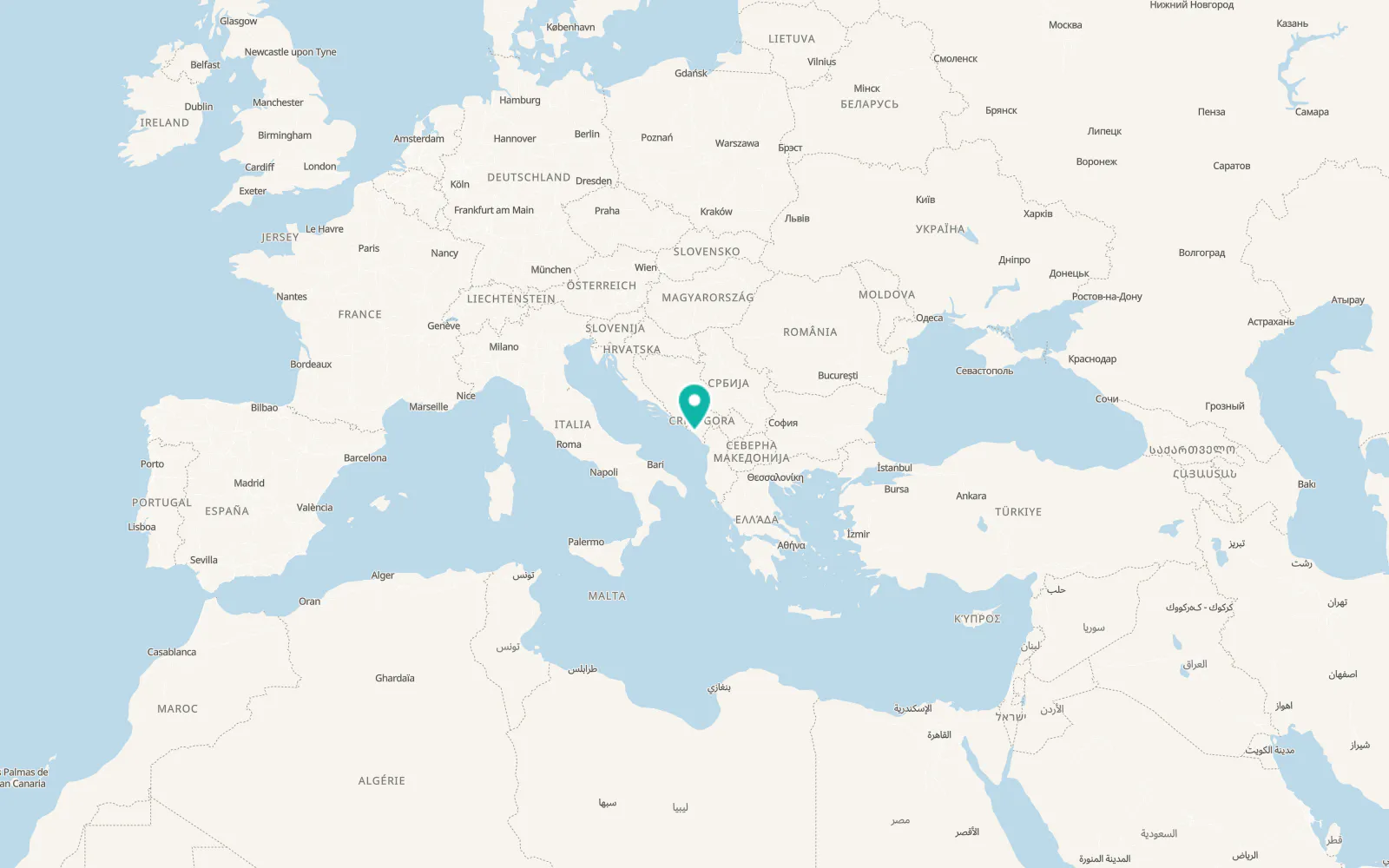 Map of Budva