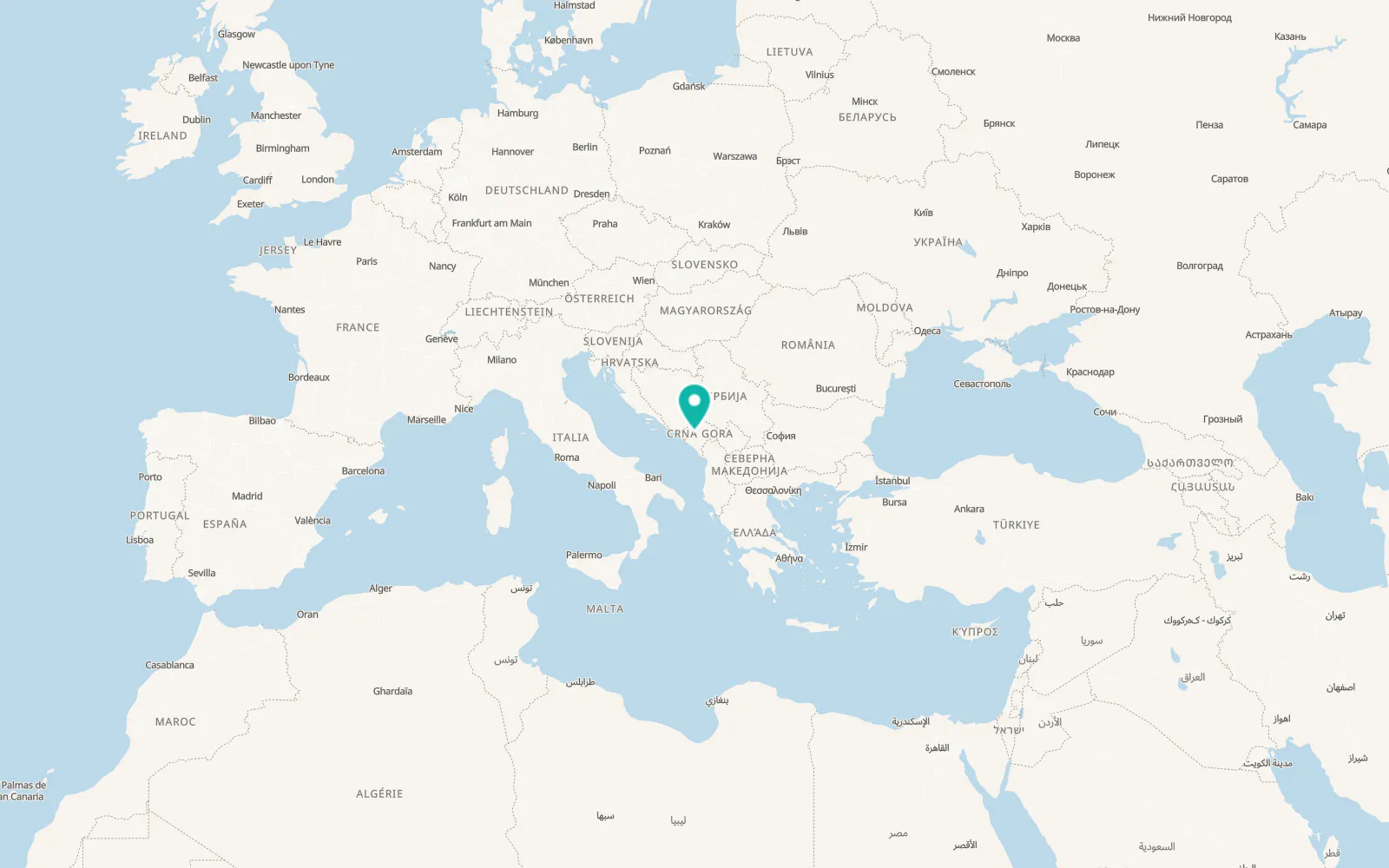 Map of Nikšić