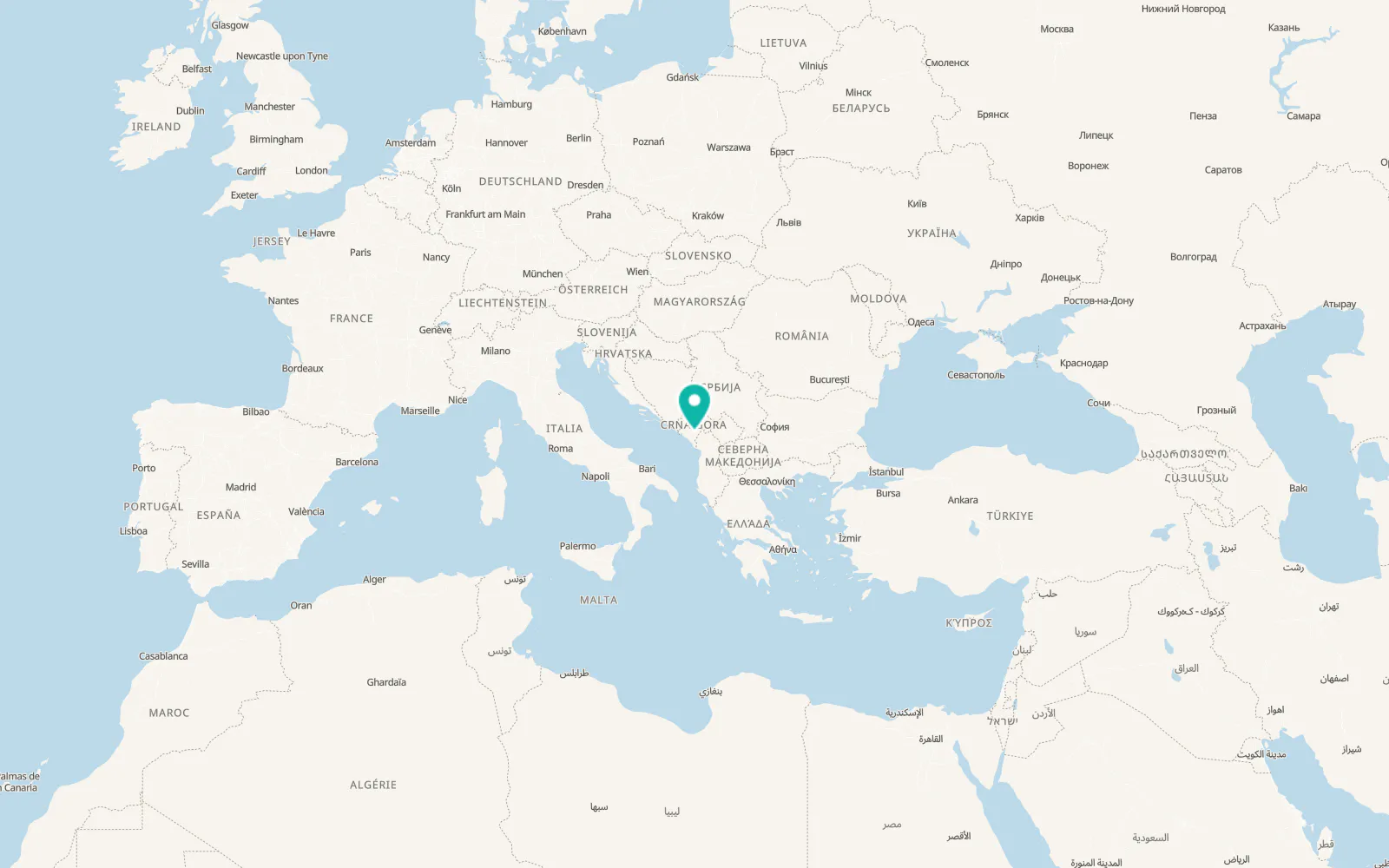 Map of Podgorica