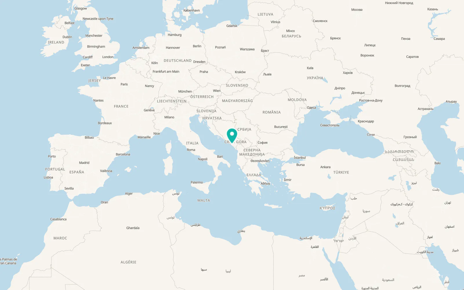 Map of Tivat