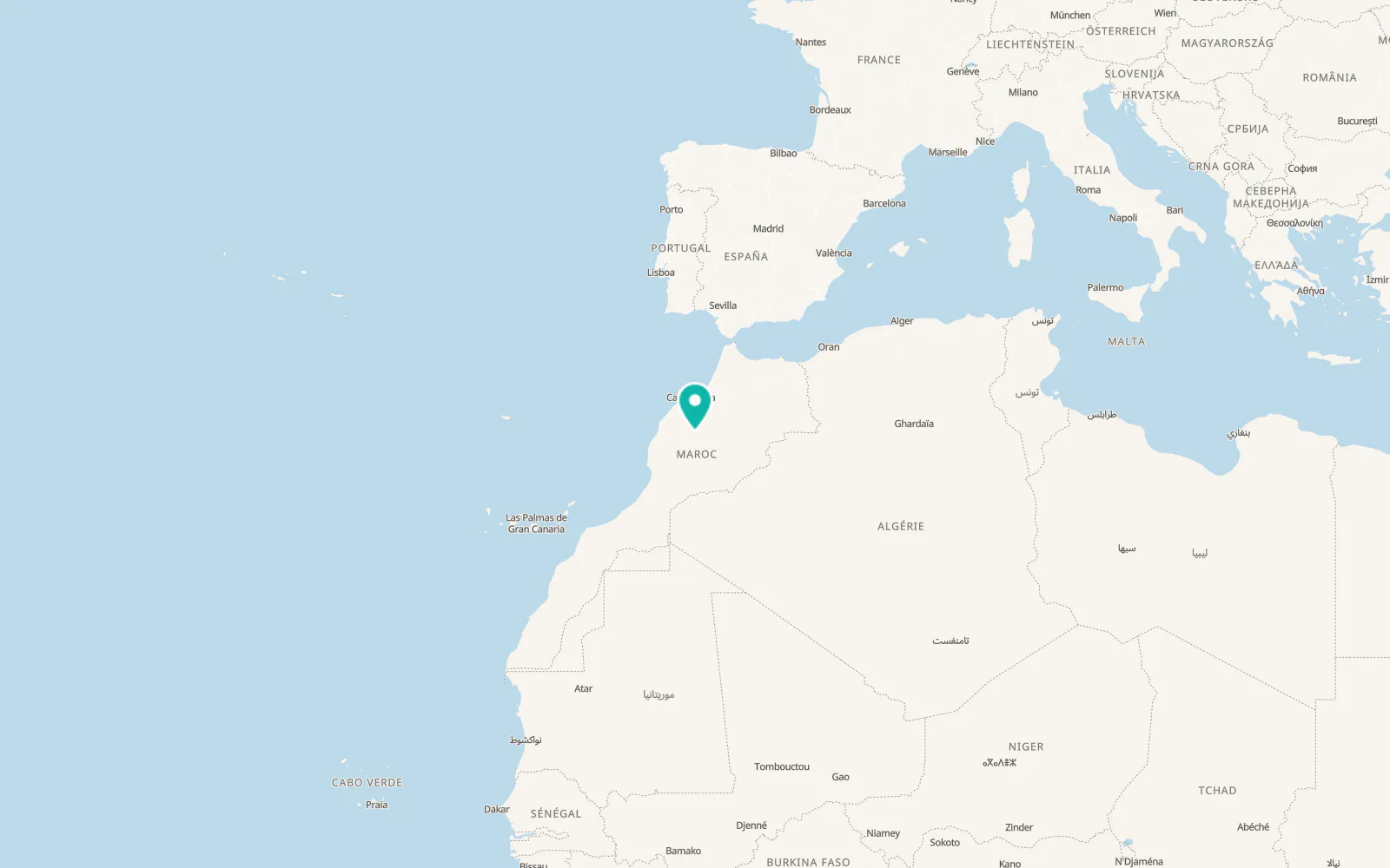 Map of El Kelaa des Srarhna
