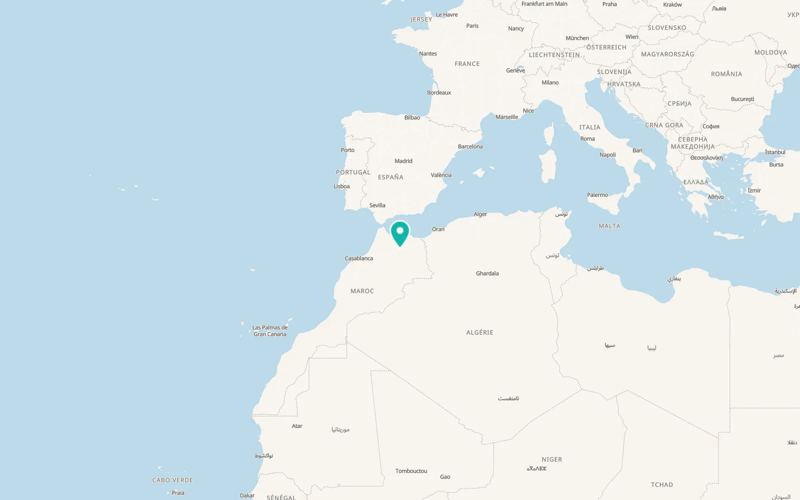 Map of Taza