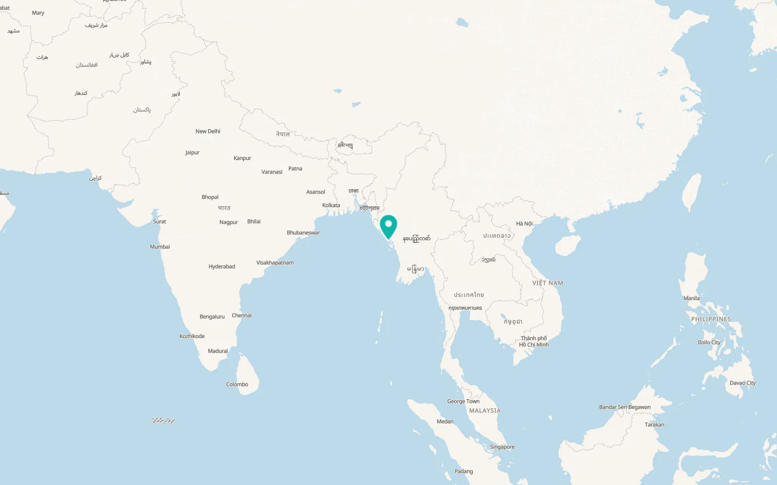 Map of Kyaukpyu