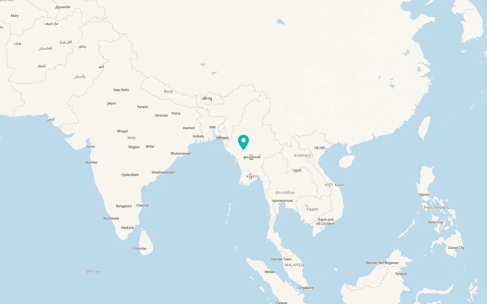 Map of Yenangyaung