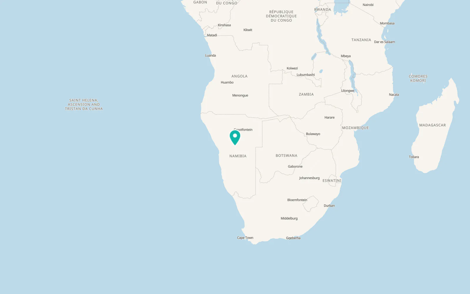 Map of Okahandja
