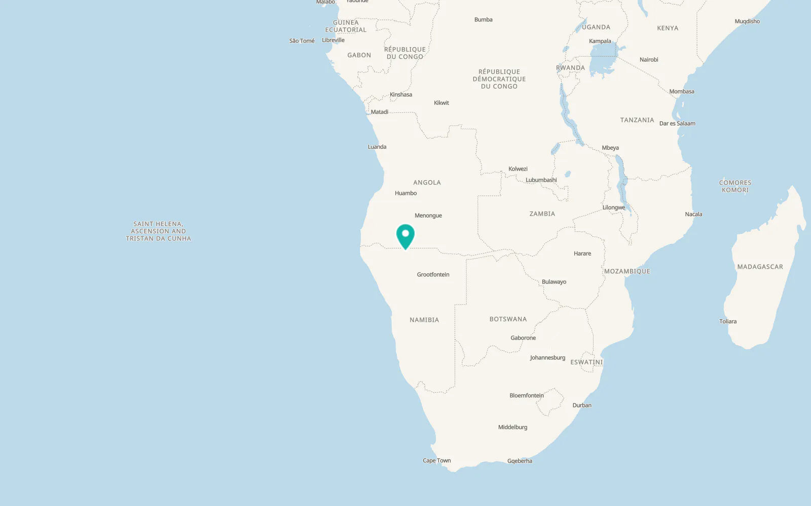 Map of Oshakati