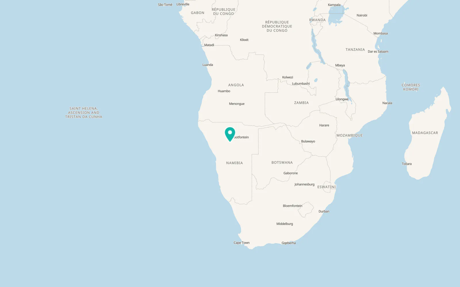 Map of Otjiwarongo