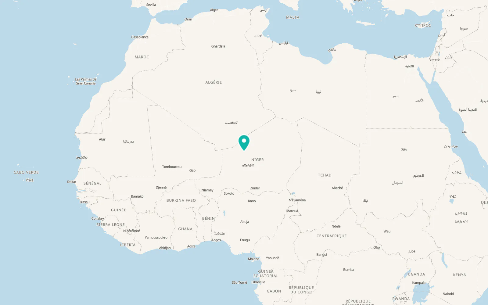Map of Arlit