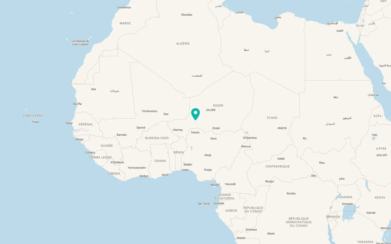 Map of Tahoua