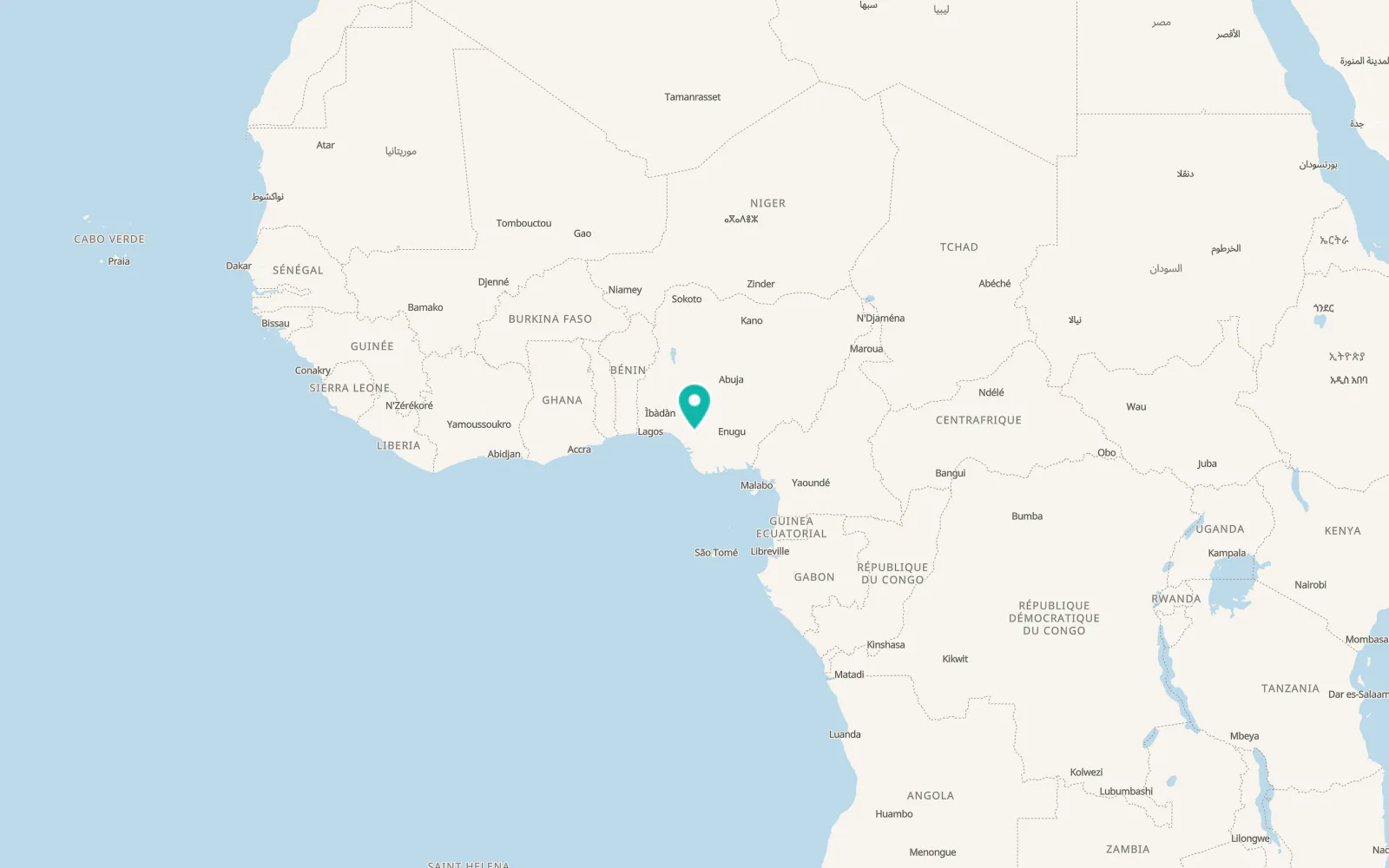 Map of Benin City