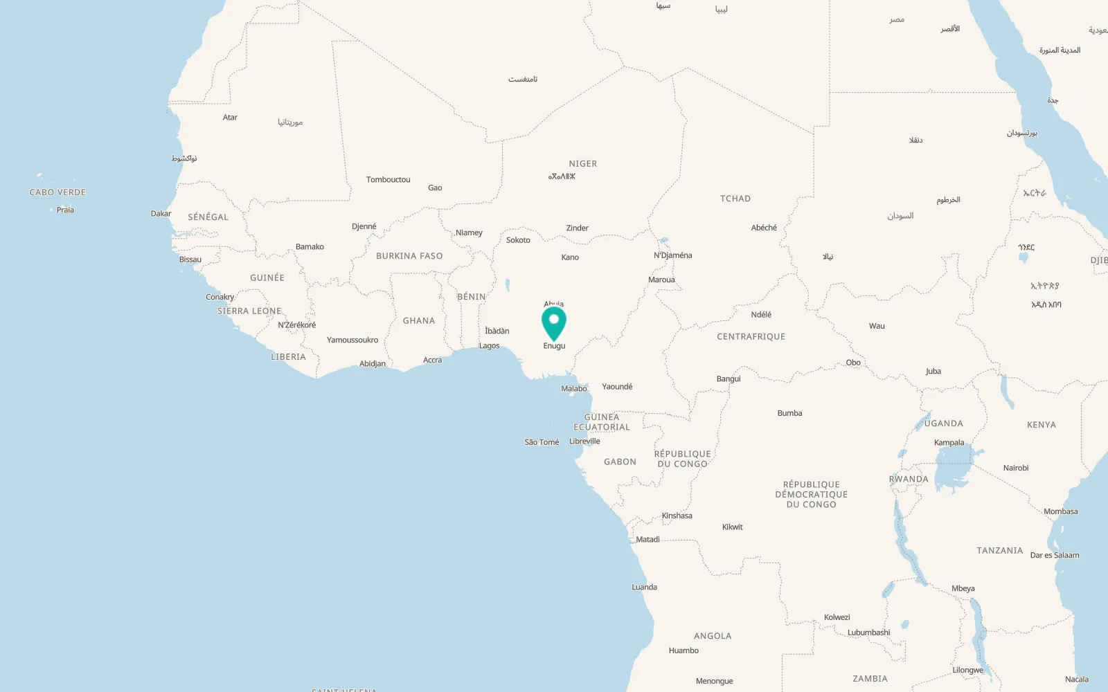 Map of Enugu