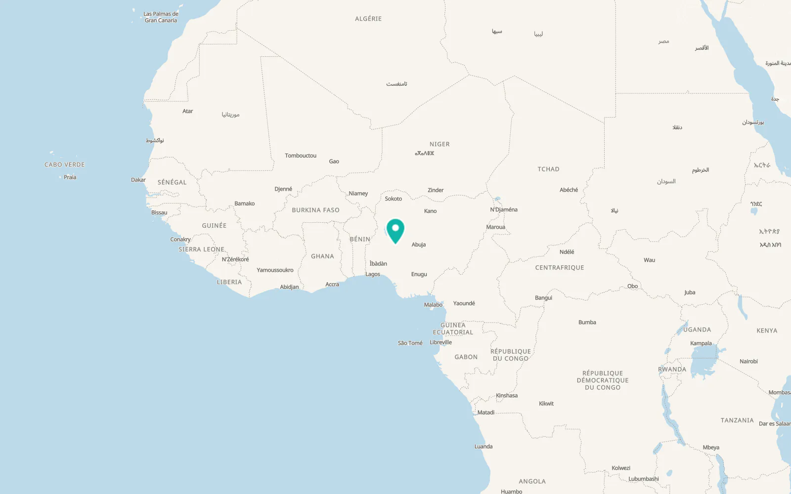 Map of Lafiagi
