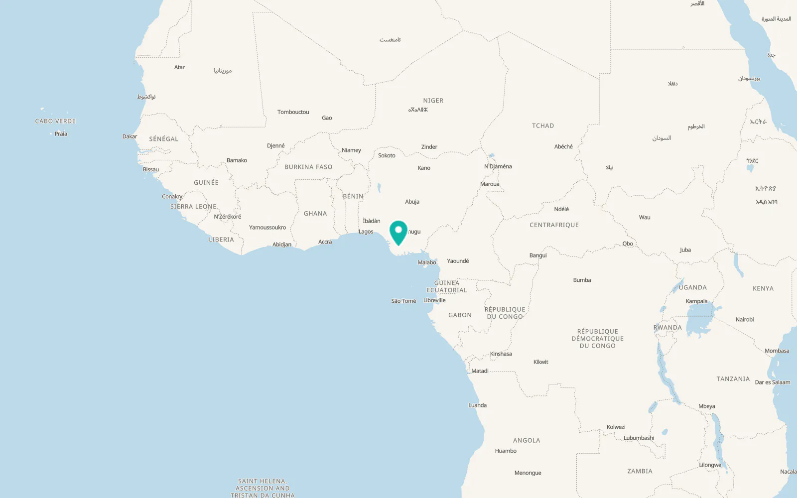 Map of Yenagoa