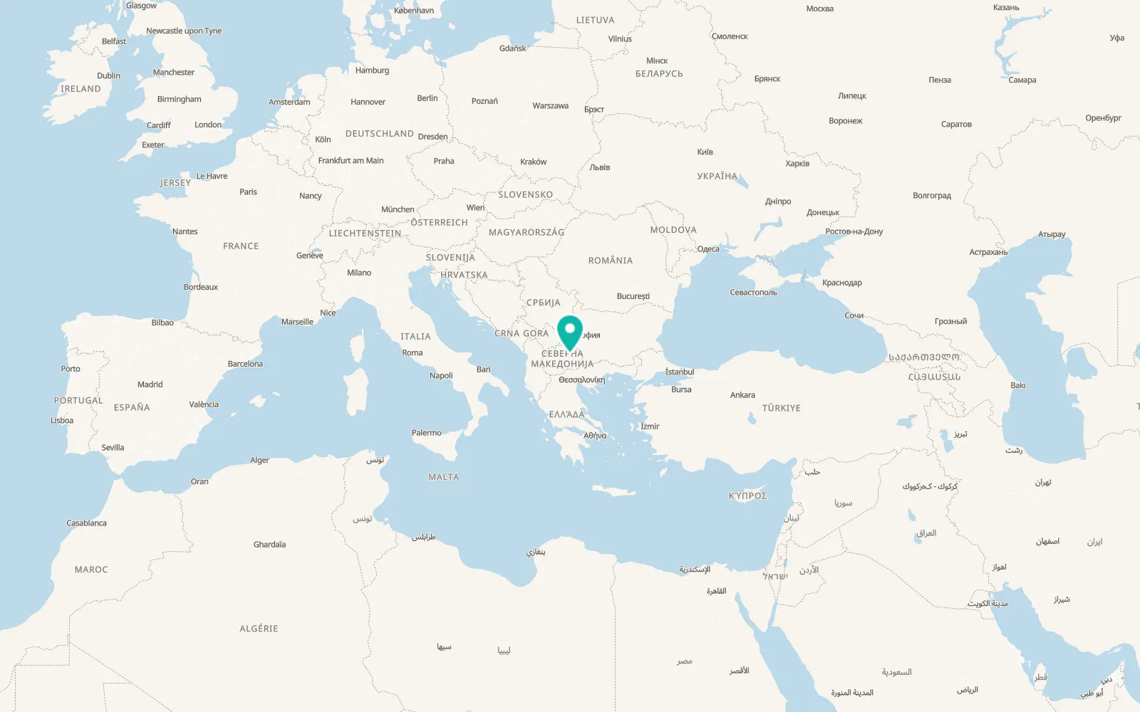 Map of Shtip