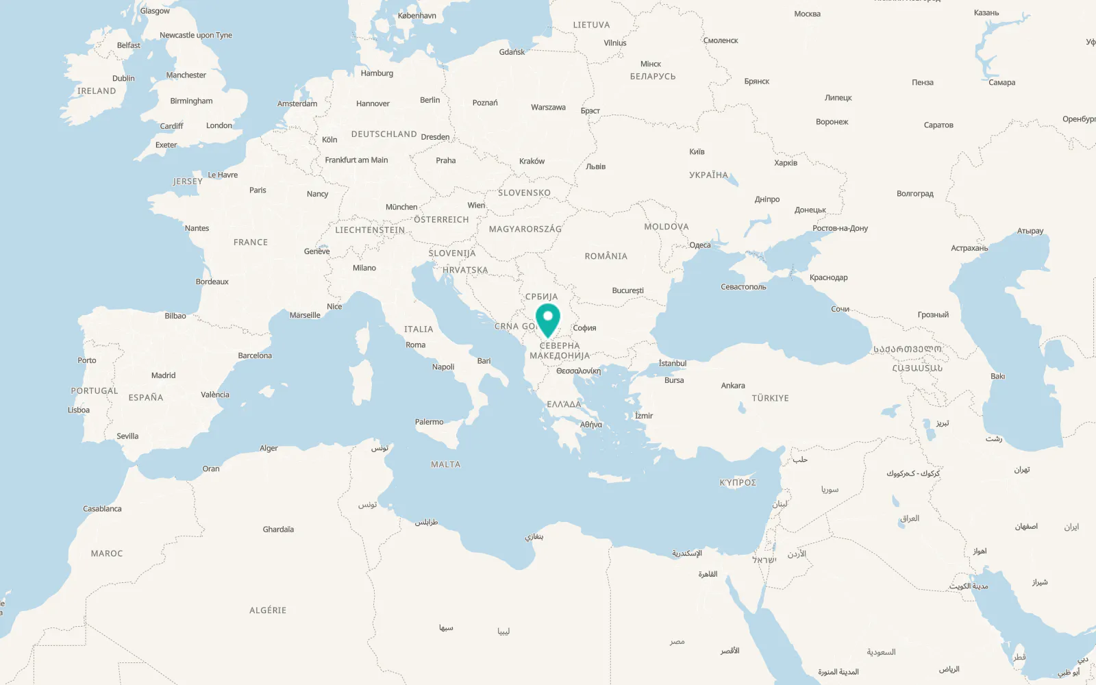 Map of Tetovo