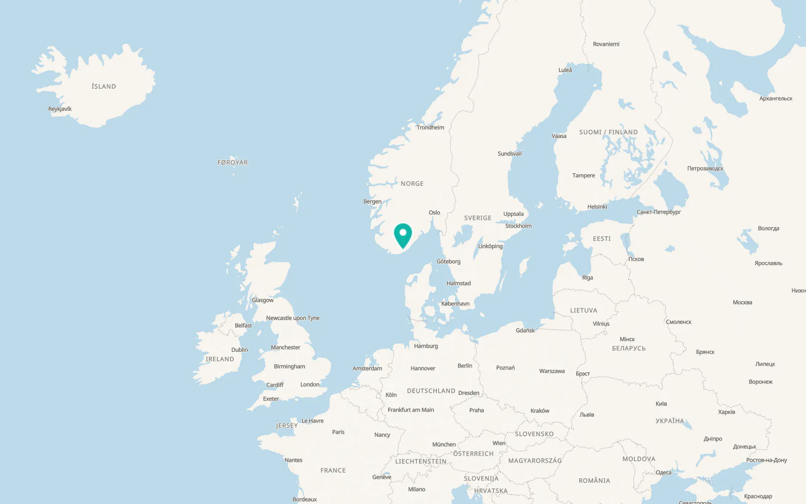 Map of Kristiansand