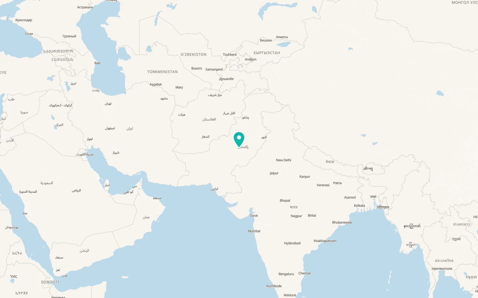 Map of Dera Ghazi Khan