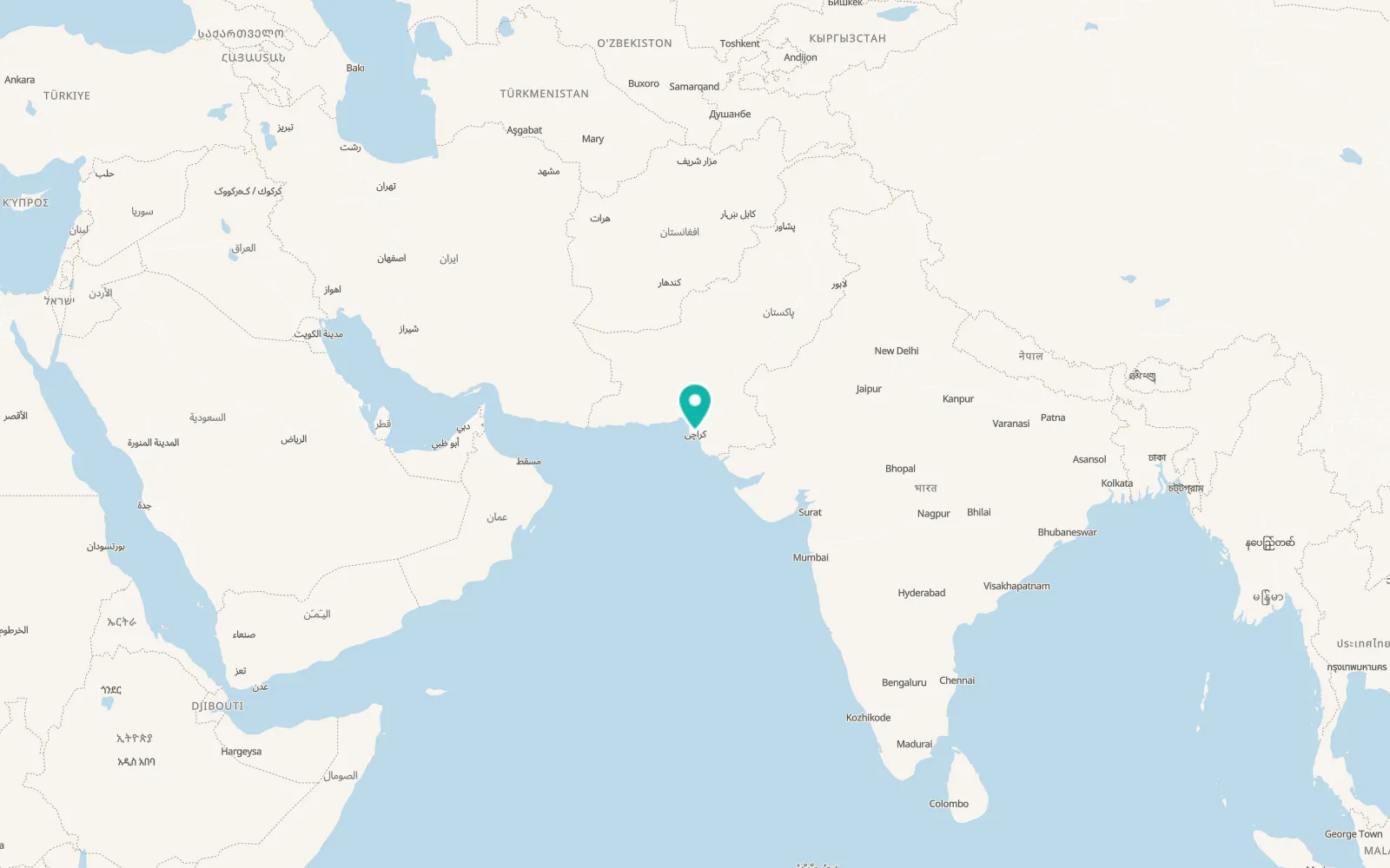 Map of Karachi