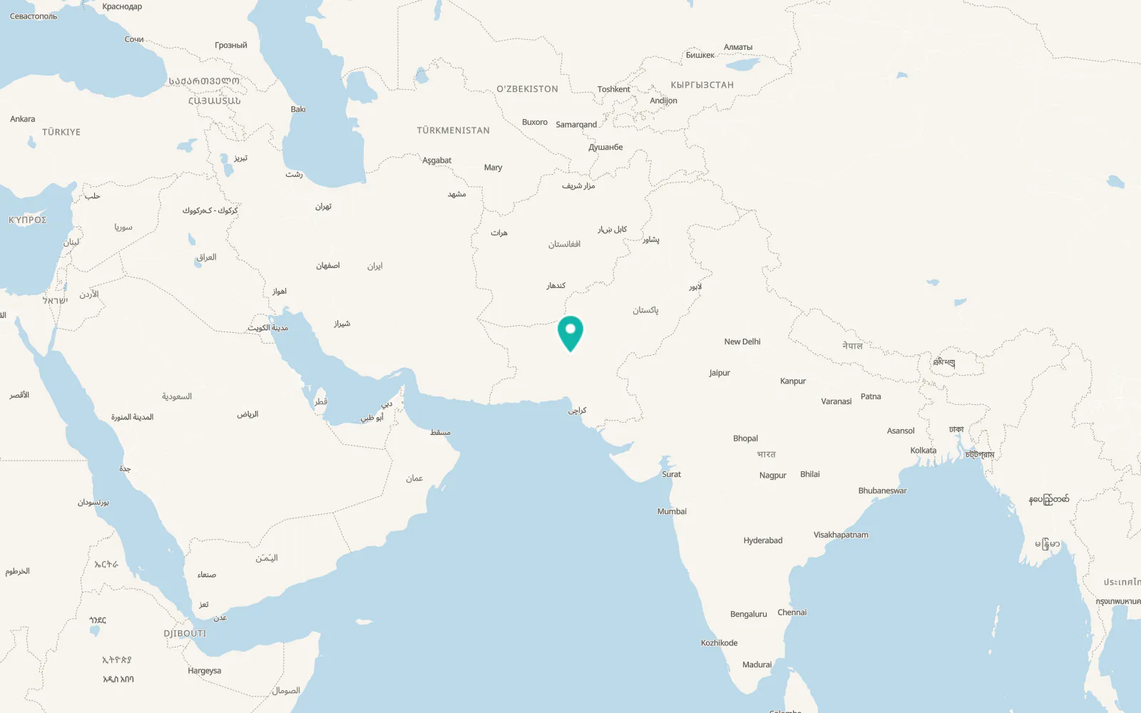 Map of Khuzdar