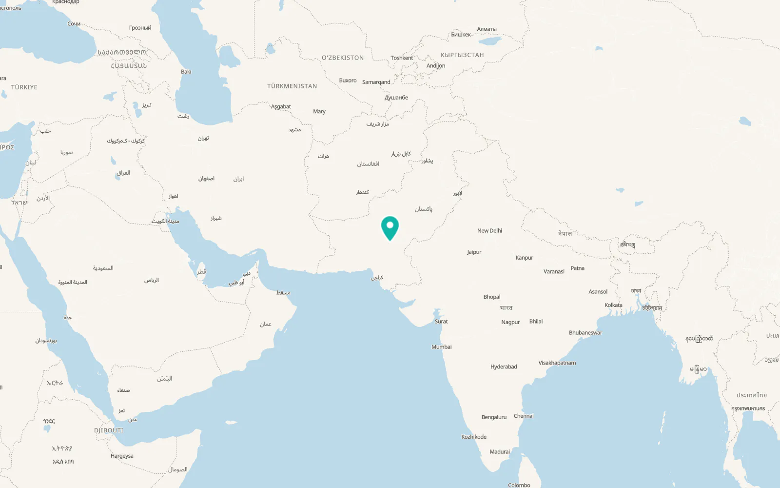 Map of Larkana