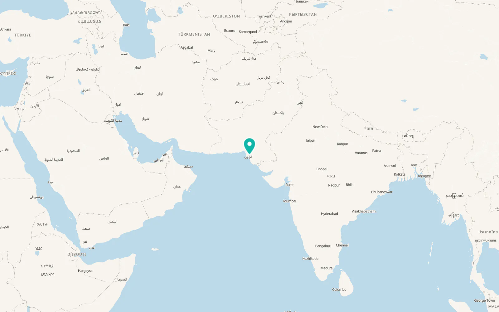 Map of Malir Cantonment