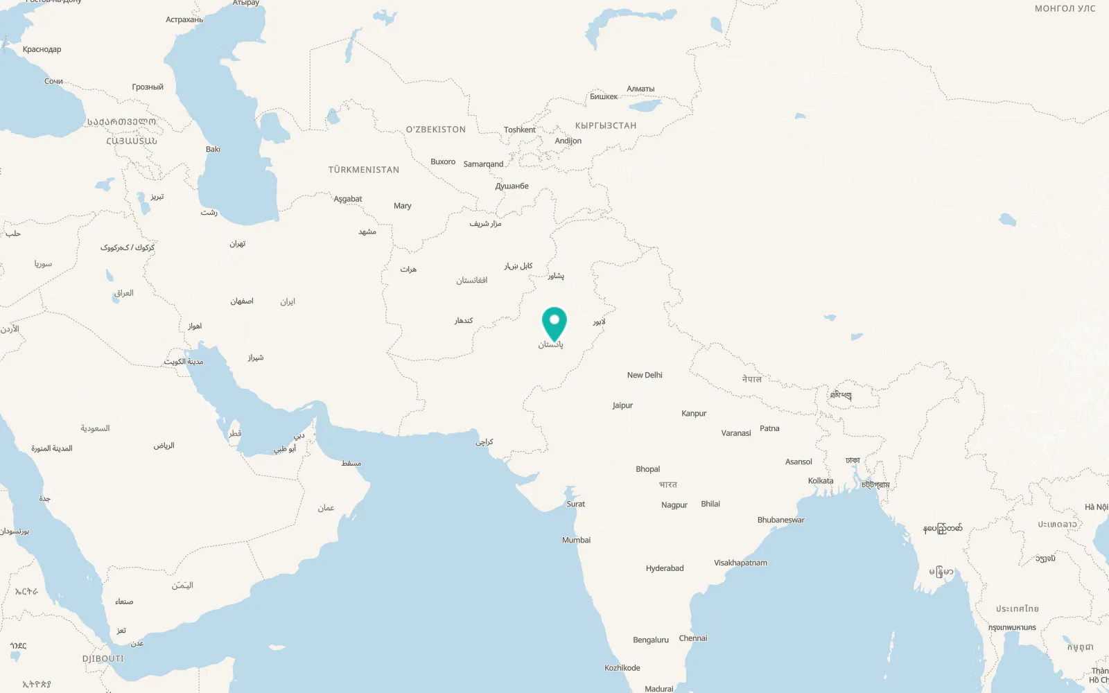 Map of Multan
