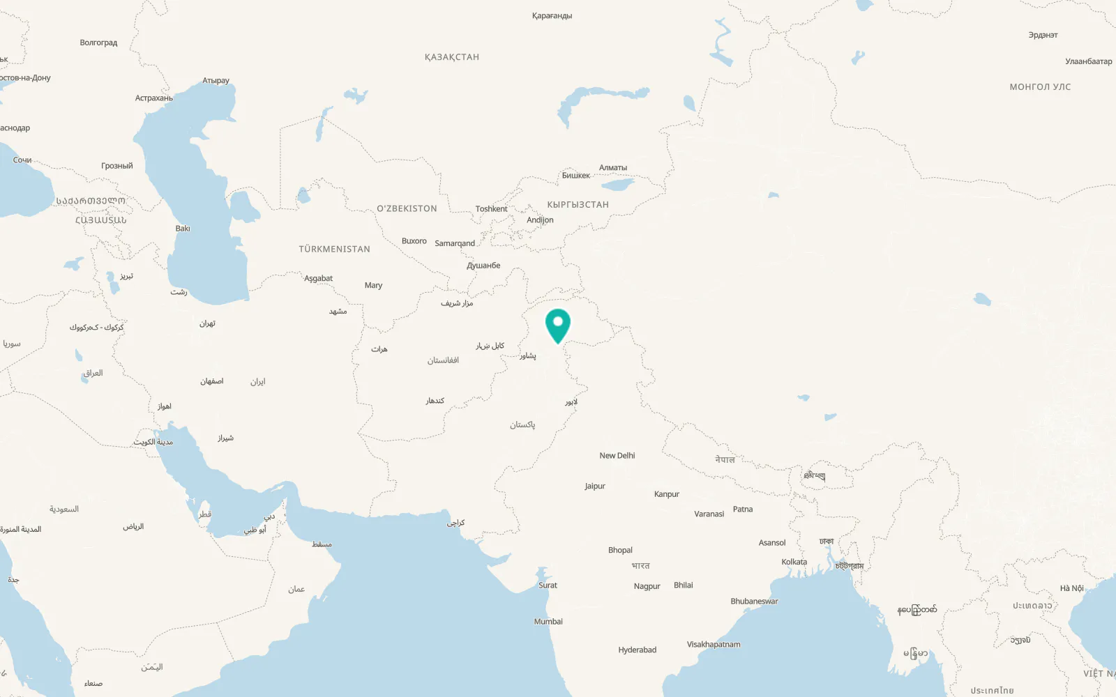 Map of Muzaffarābād