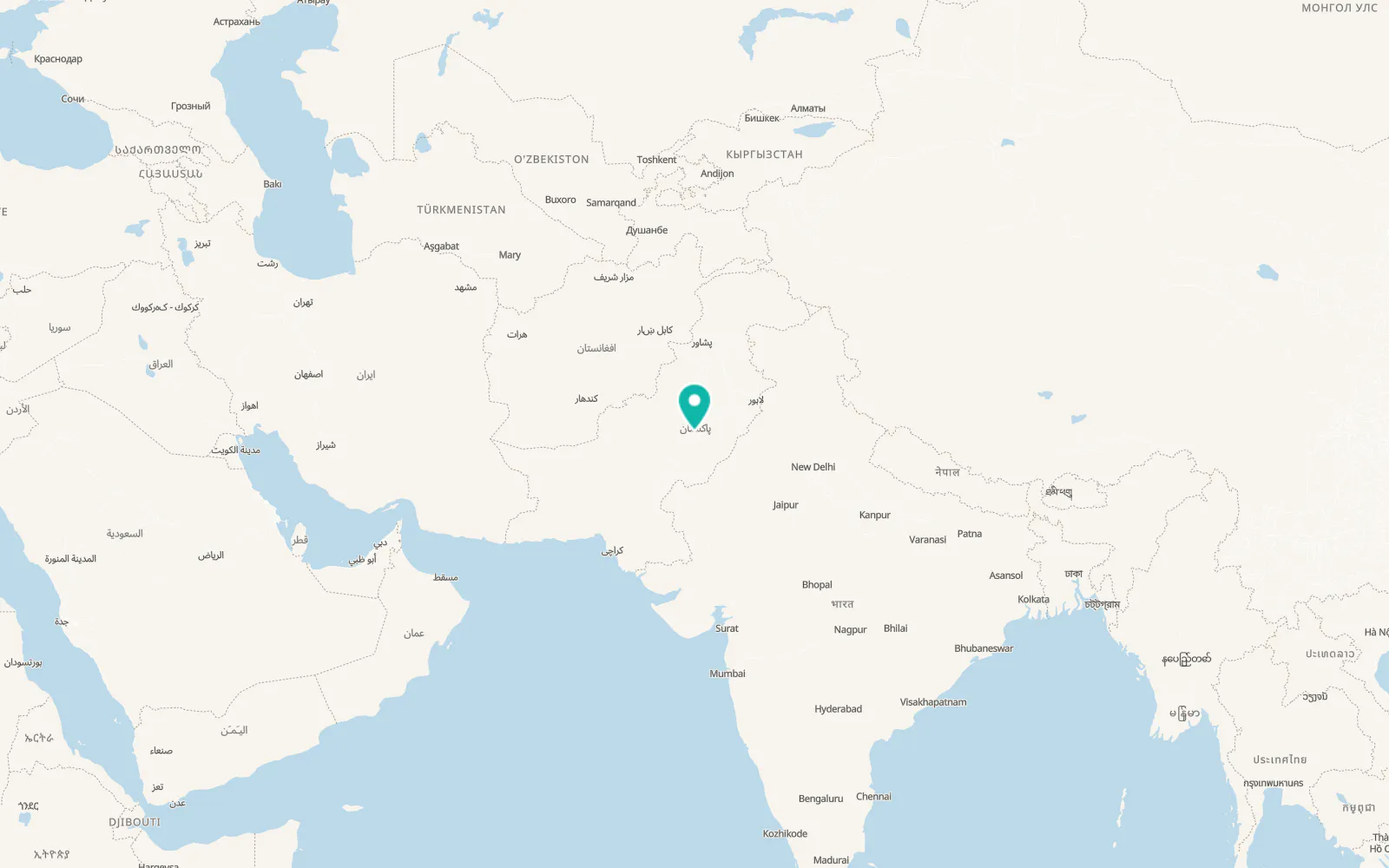 Map of Muzaffargarh