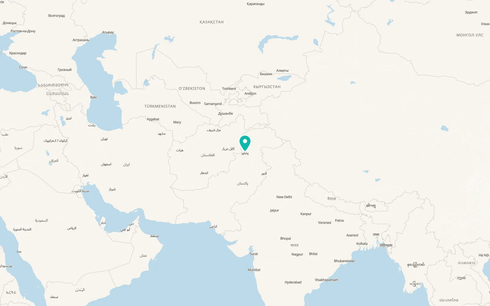 Map of Peshawar